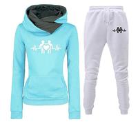 AMhomely Womens Fleece 2 Piece Outfits Sweatsuit Plus Size Tracksuit Long Sleeve Hoodies Jogger Workout Set With Pocket Casual Outfits Hoody Sweatshirt Trouser Sportswear Ladies Warm Black XXL