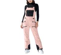 AMhomely Women's Insulated Bib Overalls Ski Snow Bibs Pants Water Resistant Adjustable Straps Snowboarding Winter Waterproof Windproof Athletic Pants Ripstop Warm Snowboard Jumpsuit Pink