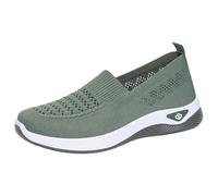 AMhomely Women's Slip-On Walking Shoes,Ladies Mesh Trainers,Comfortable Arch Support Soft Sole Athletic Tennis Sneakers,Non Slip Orthopaedic Shoes Sport Outdoor Work Gym Running A Green 5