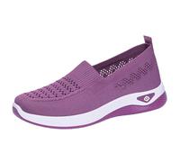 AMhomely Women's Slip-On Walking Shoes,Ladies Mesh Trainers,Comfortable Arch Support Soft Sole Athletic Tennis Sneakers,Non Slip Orthopaedic Shoes Sport Outdoor Work Gym Running A Purple 5.5