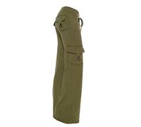 AMhomely Womens Straight Leg Pants with Pockets Full Size Cargo Trousers Elastic Waist Long Flared Pants Gym Running Yoga Tracksuit Activewear UK Size 6-20