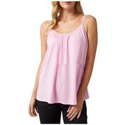 AMhomely Women's Vests Loose Fitting Tank Top with Built in Bra UK Plus Size Sleeveless Camisole Tops Casual Ruched Camis Tshirts Modal Boho Beach Tops Loungewear Solid Vests Pink L