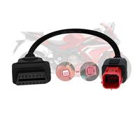 AMHTDOL 6 Pin OBD2 Adapter Cable,Fit for Guzzi Kawasaki Suzuki Yamaha Piaggio Vespa Honda Motorcycle OBD Diagnostic Cable,Euro5 6-pin Connector fits CAN Bus and K-Line,Work with Code Reader