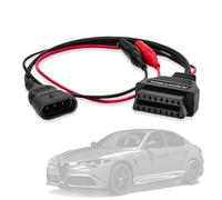 AMHTDOL OBD Adapter Fit for Fiat 3 Pin Obd1 to OBD2 16 Pin Connector, Compatible with Alfa Romeo/Lancia Vehicle 3 pin with 2 Clips Diagnostic Cable, Work with ELM327 OBDii Scan Tool and Code Reader