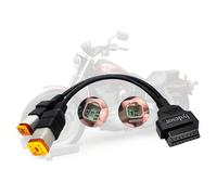 AMHTDOL Obd2 Cable for Harley 4pin+6pin 2 in 1 Motorcycle OBD Scanner Adapter,OBD Connector Work with Many Motorcycle Diagnostic Tool 16 Pin to 4 Pin 6 Pin Fits for Harley Davidson Scan Tool