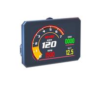 AMHVMU Heads Up Display Car obd2 - Digital Speedometer Car mph with lcd Screen -hud Display Speed, Water Temp, Fuel, Time, Turbo Pressure ,Plug and Play - Auto Brightness