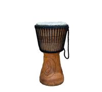 AMI 11-Inch Authentic Professional Djembe Drum with Beautiful Hand Carvings - Comes With 2 Free Instruments Worth £25