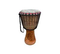 AMI 9-Inch Authentic Ghanaian Djembe Drum with Beautiful Hand Carvings - Comes With Free Handmade Drum Hat