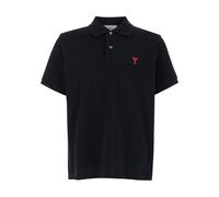 AMI Paris Men's Small A Heart Polo Black