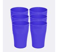 AMI ECO 6 Pack Hard 300ml Plastic Cups Reusable | Stackable Plastic Tumblers for Parties | Purple Toddler Cup for Everyday Use | Unbreakable Kids Cups for Outdoor Picnics & BBQ (300 ml) (Purple)