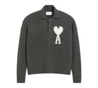 AMI Paris Ami De Coeur polo sweater - Grey XXS-M