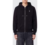 AMI PARIS Cotton Zip-Up Hoodie with Kangaroo Pocket and Logo - Size: M - male
