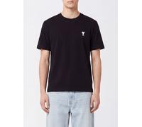 AMI PARIS Crewneck Cotton T-Shirt with Embroidered Ami de Coeur Logo and Dropped Shoulders - Size: L - male