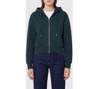 AMI PARIS Hooded Zip-Up Cotton Sweatshirt with Embroidered Logo - Size: XS - female