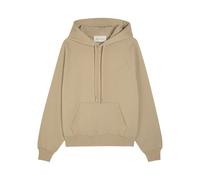 Ami Paris Logo-embroidered Hooded Cotton Sweatshirt - Beige - S