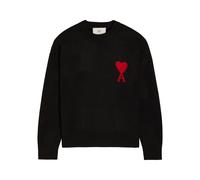 Ami Paris Logo-intarsia Wool Jumper - Black - L
