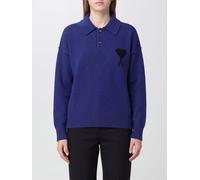 AMI PARIS Long-Sleeved Knit Cotton Polo with Ami de Coeur Monogram Logo - Size: M - female