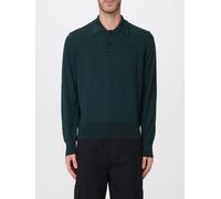 AMI PARIS Long-Sleeved Pure Wool Knitted Polo Shirt with Tone-on-Tone Logo - Size: XL - male
