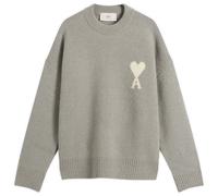 AMI Paris Men's Alpaca Knit ADC Crew Neck Jumper Gris/Ecru