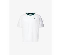 Ami Paris Mens Ami Paris Ami De Coeur Embroidered Logo Cotton-Jersey T-Shirt White Black S