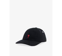 Ami Paris Mens Ami Paris Embroidered-Logo Denim Baseball Cap Noir 1 Size
