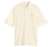AMI Paris Men's Boxy Fit Polo With Ami De Coeur Knitted Patch Blanc Creme