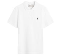 AMI Paris Men's Contrasted Ami De Coeur Polo Shirt Blanc Large