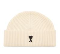 AMI Paris Men's Felted Merino Wool Knit Beanie Ecru/Noir