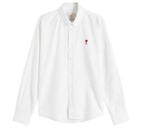 AMI Paris Men's Heart Button Down Oxford Shirt Natural White