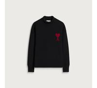 AMI Paris Men's Rollneck Contrasted ADC Jumper Black/Red Large