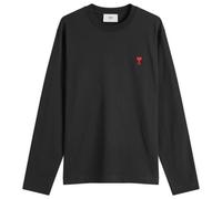 AMI Paris Men's Small Red ADC Classic Long Sleeve T-Shirt Black