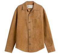 AMI Paris Men's Suede Buttoned Overshirt Caramel