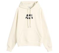 AMI Paris Men's Woven Ami Logo Jersey Hoodie White Cream