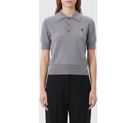 AMI PARIS Short-Sleeved Knitted Wool Polo with Embroidered Logo - Size: M - female