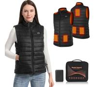 Amiable Heated Vest for Women, Heated Gilet Womens with Battery, Heated Jacket Electric Heated Body Warmer for Women, 8 Heating Zone 3 Heating Setting Heated Clothing for Outdoor Skiing - 2XL