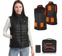 Amiable Heated Vest for Women, Heated Gilet Womens with Battery, Heated Jacket Electric Heated Body Warmer for Women, 8 Heating Zone 3 Heating Setting Heated Clothing for Outdoor Skiing - XL