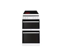 Amica 50cm Double Cavity Electric Cooker with Ceramic Hob - White