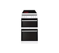 Amica 50cm Double Cavity Electric Cooker with Ceramic Hob - White