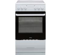 Amica AFC1530WH Freestanding Electric Cooker with Ceramic Hob, Conventional Oven, 50cm wide, White