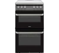 Amica AFC5100SI 50cm Free Standing Electric Cooker with Ceramic Hob Silver A/A