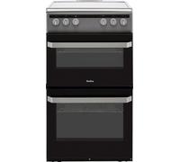 Amica AFC5100SI 50cm Wide Double Oven Electric Cooker with Ceramic Hob - Silver - A Silver