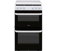 Amica 50cm Double Cavity Electric Cooker with Ceramic Hob - White