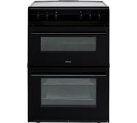 Amica AFC6520BL 60cm Double Oven Electric Cooker with Ceramic Hob - Black - A/A Rated, Black