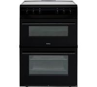 Amica 60cm Double Oven Electric Cooker with Ceramic Hob - Black