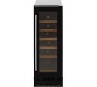Amica 19 Bottle Capacity Single Zone Freestanding Under Counter Wine Cooler - Black