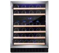 Amica AWC600SS 60 cm fs wine cooler, 45 bot cap, dual temp, stainless steel frame, blue LED