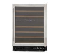 Amica AWC600SS Freestanding Undercounter Stainless Steel Wine Cooler with Triple Glazed Removable Door, LED Light and Dual Temperature Storage Zones