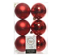 Amicasa Christmas Tree Ball Ornaments Set 6 Pack 8cm Plastic Red