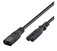 AmiCera 1M IEC 320 C8 to C7 Power Extension Cable Figure 8 Power Lead 2 Pin Plug C8 Male to C7 Female Power Cord Main Cable for Computer Monitor Smart TV