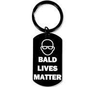 AmiCera Bald Funny Keyring, Father's Day Dad Gifts Gag Gift, Gifts for Bald Men Him, Keyring Gifts for Dad, Boyfriend Husband Anniversary Birthday Joke Novelty Fun Gifts from friend Husband Wife